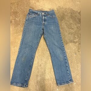 Levis premium 501 with button fly Classic Blue Denim Jeans